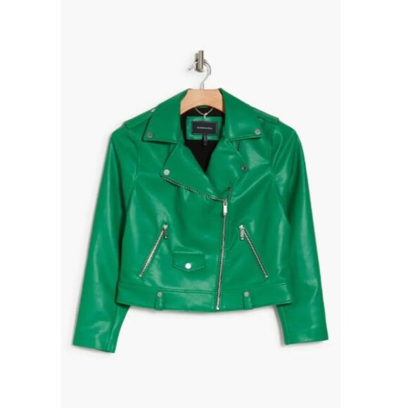 BCBG Max Faux Leather Biker Jacket NWT MSRP $298 -‎ Size M - Picture 3 of 9